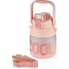 Feyza Design 1000ML Taşıma Su Matarası, Pipetli ve Pipetsiz, Askılı, Softtouch