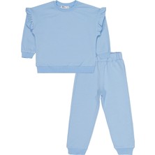 Civil Girls Kolu Fırfırlı 2-5 Yaş Eşofman Takımı - Mavi 3-4 Yaş