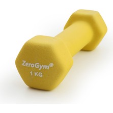 Zerogym Neopren Kaplı  Içi Demir Dambıl 1 kg Sarı 1 Adet
