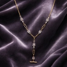 Çelik Kadın 14K Iki Renkli Kolye