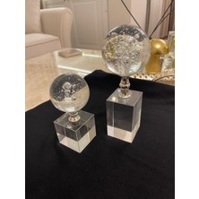 Sleep Nova Kristal Kaideli Hava Kabarcıklı Cam Küre Modern Dekoratif Obje