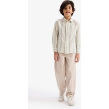 DeFacto %100 Pamuk Barrel Fit Düz Paça Gabardin Pantolon Erkek Çocuk G8336A826SP