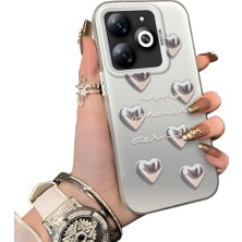 Ucuc Infinix Hot 40I Uyumlu Akrilik Sert Arka Telefon Kılıfı Yan Silikon Darbe Önleyici Lens Korumalı Sevgili Kelebek Desenli  Kapak