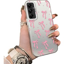 Ucuc Samsung Galaxy A05S Uyumlu Telefon Kılıfı Estetik Kurdele Deseni Akrilik Sert Arka Silikon Kenar Lens Korumalı Darbe Koruma