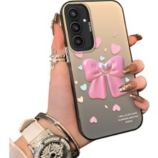 Ucuc Samsung Galaxy S23 Fe Uyumlu Telefon Kılıfı Estetik Kurdele Deseni Akrilik Sert Arka Silikon Kenar Lens Korumalı Darbe Koruma