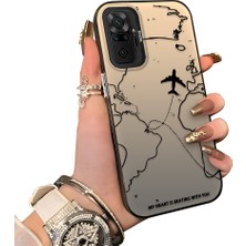 Ucuc Redmi Note 10 Pro Uyumlu Telefon Kılıfı Uçak Deseni Akrilik Sert Arka Silikon Kenar Lens Korumalı Darbe Koruma