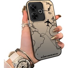 Ucuc Poco M6 4g Uyumlu Telefon Kılıfı Uçak Deseni Akrilik Sert Arka Silikon Kenar Lens Korumalı Darbe Koruma