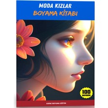 Enine Boyuna Eğitim Moda Kızlar Boyama Kitabı