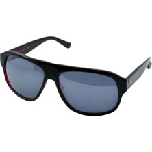 Sama Qentın 63 Black Red Noır Black Siyah Kırmızı Pılot Polarize Gri  Unısex Güneş Gözlüğü