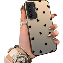 Ucuc Samsung Galaxy A25 Uyumlu Telefon Kılıfı Sevgi Yüzüğü Desenli Akrilik Sert Arka Silikon Kenar Lens Korumalı Darbe Koruma