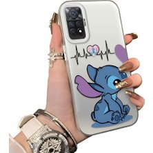 Ucuc Redmi Note 11 Pro 4g Uyumlu Telefon Kılıfı Stitch Desenli Akrilik Sert Arka Silikon Kenar Lens Korumalı Darbe Koruma