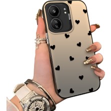 Ucuc Poco C65 Uyumlu Telefon Kılıfı Sevgi Yüzüğü Desenli Akrilik Sert Arka Silikon Kenar Lens Korumalı Darbe Koruma