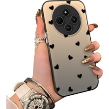 Ucuc Redmi 14C Uyumlu Telefon Kılıfı Sevgi Yüzüğü Desenli Akrilik Sert Arka Silikon Kenar Lens Korumalı Darbe Koruma