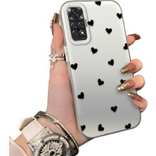 Ucuc Redmi Note 11 Uyumlu Telefon Kılıfı Sevgi Yüzüğü Desenli Akrilik Sert Arka Silikon Kenar Lens Korumalı Darbe Koruma