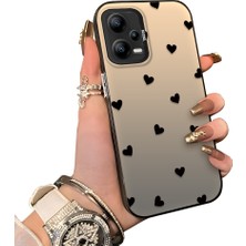 Ucuc Redmi Note 12 5g Uyumlu Telefon Kılıfı Sevgi Yüzüğü Desenli Akrilik Sert Arka Silikon Kenar Lens Korumalı Darbe Koruma