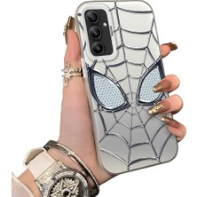 Ucuc Samsung Galaxy A34 Uyumlu Telefon Kılıfı Spider-Man Desenli Akrilik Sert Arka Silikon Kenar Lens Korumalı Darbe Koruma