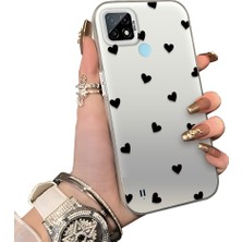 Ucuc Realme C21 Uyumlu Telefon Kılıfı Sevgi Yüzüğü Desenli Akrilik Sert Arka Silikon Kenar Lens Korumalı Darbe Koruma