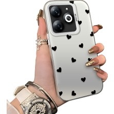 Ucuc Infinix Hot 40I Uyumlu Telefon Kılıfı Sevgi Yüzüğü Desenli Akrilik Sert Arka Silikon Kenar Lens Korumalı Darbe Koruma