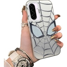 Ucuc Samsung Galaxy A56 Uyumlu Telefon Kılıfı Spider-Man Desenli Akrilik Sert Arka Silikon Kenar Lens Korumalı Darbe Koruma