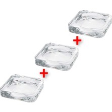 PremiumPort Şeffaf Cam Blok Mum Altlığı 10X10X1,5 Cm, Dekoratif ve Şık Tasarım