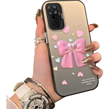 Ucuc Redmi Note 10 Pro Uyumlu Telefon Kılıfı Estetik Kurdele Deseni Akrilik Sert Arka Silikon Kenar Lens Korumalı Darbe Koruma