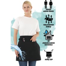 Biz Class Şef Garson Kafe Aşçı Barista Siyah Yarım Belden Önlük Mutfak Önlüğü Master Chef Cafe Restaurant