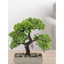 PremiumPort Mini Yapay Bonsai Ağaç, Masaüstü ve Ofis Dekoratif Süs Bitkisi (1 Adet)