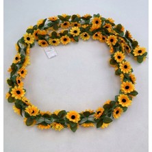 PremiumPort Canlı Yapay Ayçiçeği ve Pampas Demeti, Sarkan Çiçekli Dekorasyon