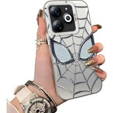 Ucuc Tecno Spark 20C Uyumlu Telefon Kılıfı Spider-Man Desenli Akrilik Sert Arka Silikon Kenar Lens Korumalı Darbe Koruma