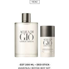 Giorgio Armani Acqua Di Giò Edt 200 ml & Deostick Erkek Parfüm Seti 7829999999069