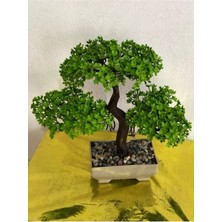PremiumPort Yapay Yeşil Bonsai Ağacı, Masaüstü Dekorasyon Için Şık ve Canlı Görünüm