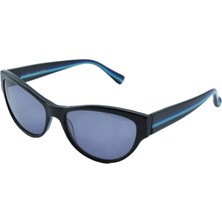 Sama Shh 58 Black Blue Solıd Gray Siyah Mavı Polarize Kelebek Gri Kadın Güneş Gözlüğü