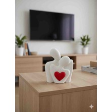 Mrc Shark Sevgililer Günü Hediyesi Kalp Figürlü Sarılan Çift Heykeli - Minimalist Dekoratif Obje