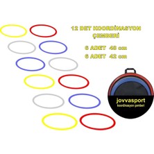 Feyza Design Çocuklar Için Renkli Koordinasyon Çember Seti 12'li Çanta ile Eğlence