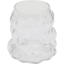 Boncuklu - Boğumlu Cam Bardak 340ML Kahve - Sunum - Meşrubat (4887)