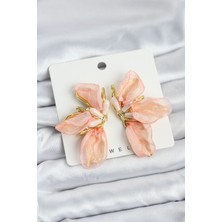 Pazarcan Lotus Model Yavruağızı Renk Tüllü Kadın Küpe - TJ-BKP11632