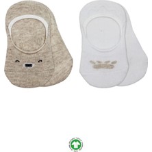 Nacario Bfs Bistyle 2'li Babet Cute Face Penye Çorap BS30103 Bej Beyaz