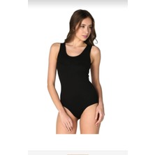 Tutku 0149 Kalın Askılı Çıtçıtlı Body Tekli-Siyah-2xl