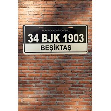 PremiumPort Retro Mdf Ahşap Beşiktaş Plaka, Duvar ve Araba Tabelası, Taraftar Hediyesi
