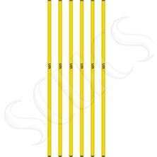 Feyza Design Sarı Renkli 6'lı Slalom Çubuğu Seti, Eğlenceli Spor Aktivitesi