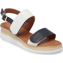 Tergan Beyaz Hakiki Deri Kadın Sandalet - K25Y1SN67854-L94