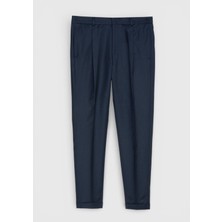 Ramsey Petrol Dokuma Regular Fit Casual %100 Yün Pantolon