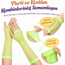 Vice Avm 80’ler 90’lar Retro Neon Yeşil File Parmaksız Eldiven 26 cm (4915)