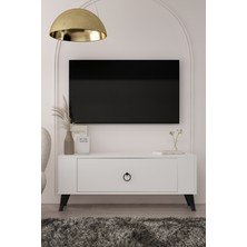 Demonte Decor 1375DD Retro-1 Tv Sehpası Beyaz-Siyah