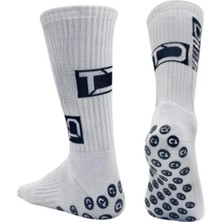 Feyza Design Unisex Beyaz Anti Slip Kaymaz Silikon Havlu Taban Dikişsiz Sporcu Çorap