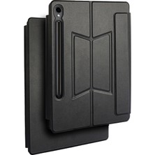 Techaks Galaxy Tab S10 Fe Zore Border Keyboard Bluetooh Bağlantılı Standlı Klavyeli Tablet Kılıfı - Siyah