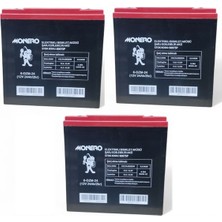 Monero 12V-24 Amper Dik  E-Bıke Akü 3'lü Paket (20 Amper Ebatları ile Aynı) Ebatlar: 180 x 78 x 170MM