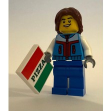 Orjinal LEGO Minifigür Pizza Delivery Boy