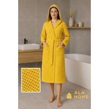 Home Ala Waffle Desen Pike Unisex Bornoz | %100 Pamuklu Pike Bornoz