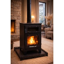 Dorello Pelet ve Odun Sobası Saç Soba Çift Yakıtlı, Yüksek Isı Verimli, Cam Kapaklı Ekonomik Soba